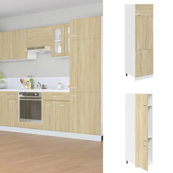 Refrigerator cabinet, "Lyon", sonoma oak color, 60x57x207cm
