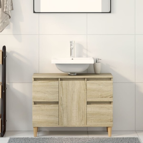 Washbasin cabinet, oak, 80x33x60cm, treated wood