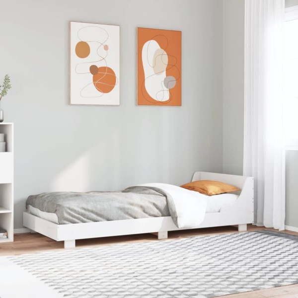 Bed frame without mattress, white, 100x200cm, solid pine