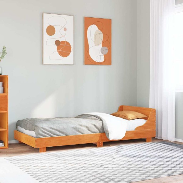 Bed frame without mattress, wax brown, 90x190cm, pine