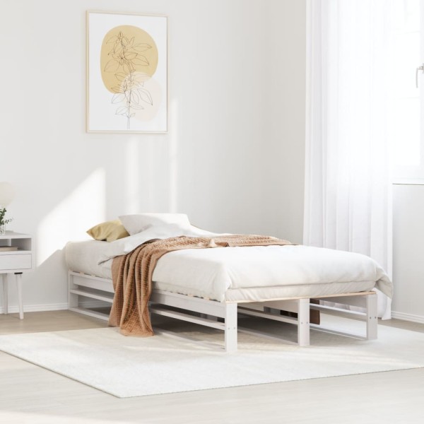 Bed frame without mattress, white, 100x200cm, solid pine