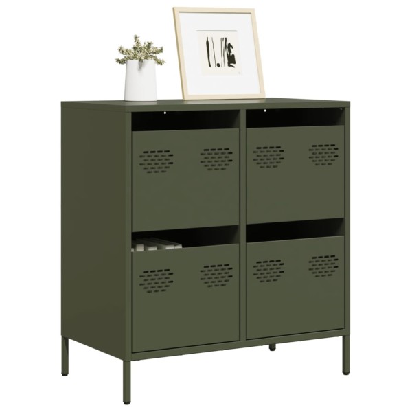 Side cabinet, olive, 68x39x73.5cm, steel
