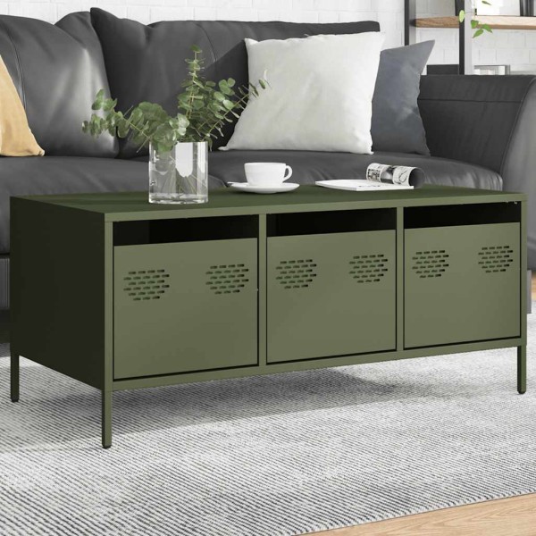 coffee table olive green cold rolled steel
