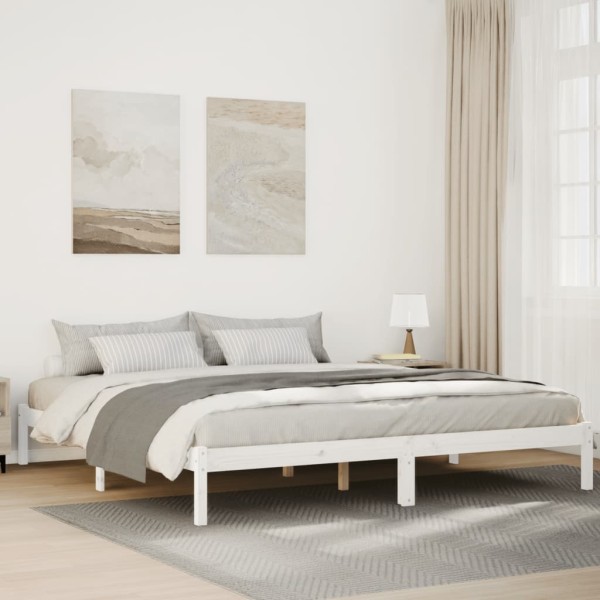 Bed frame without mattress, white, 180x220cm, pine, extra long