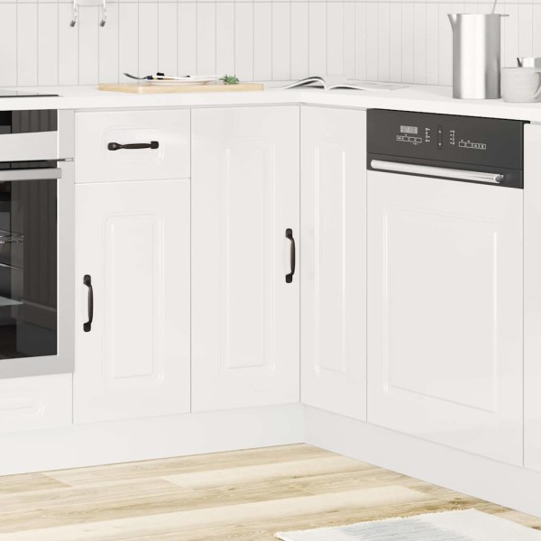 Kitchen corner cabinet, Kalmar, white, treated wood