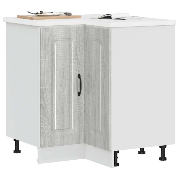 Kitchen corner cabinet, Kalmar, grey, wood