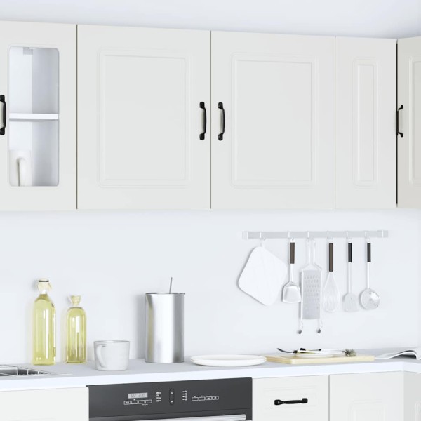 Wall kitchen cabinets 2 units "Kalmar" White Engineered Wood