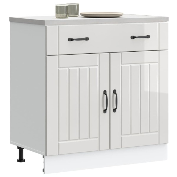 Kitchen cabinet, Lucca, white, treated wood