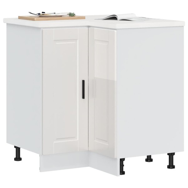 Kitchen corner cabinet, Porto, white, treated wood