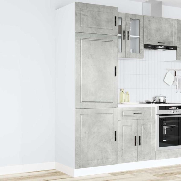 Kitchen cabinet, Porto, concrete gray, treated wood
