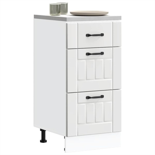 Kitchen cabinet, Lucca, white, treated wood