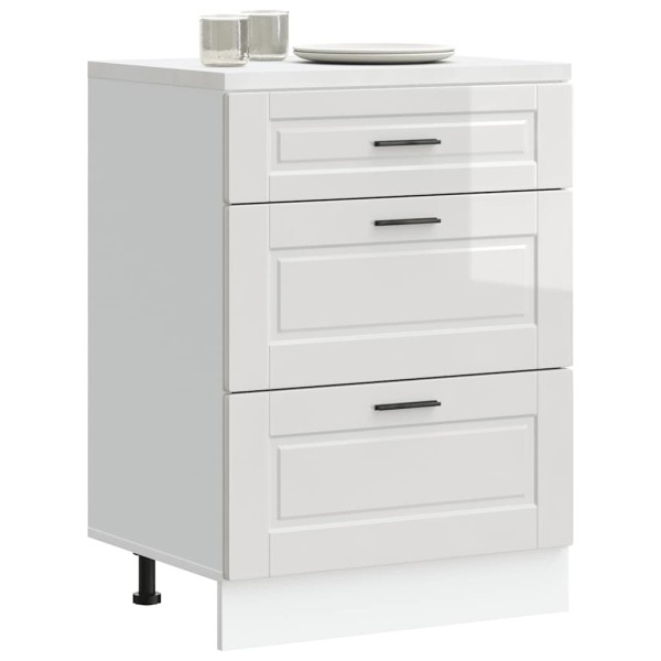 Kitchen cabinet, Porto, glossy white, engineered wood