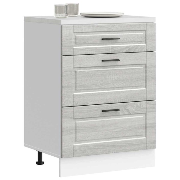 Kitchen cabinet, Porto, gray, treated wood