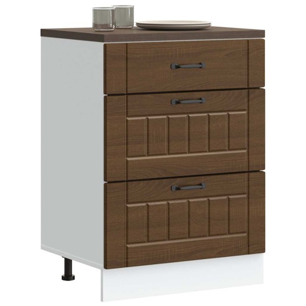 Kitchen cabinet, Lucca, brown oak, processed wood