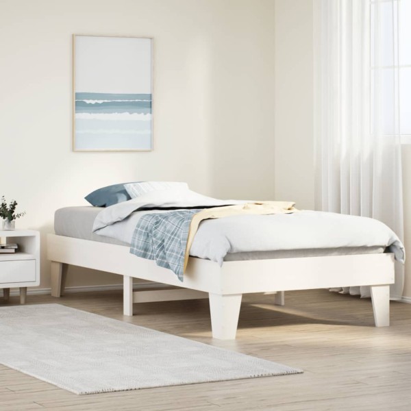 Bed frame without mattress, white, 90x200cm, solid pine