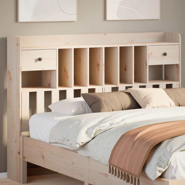 Headboard with storage space, 140 cm, solid pine
