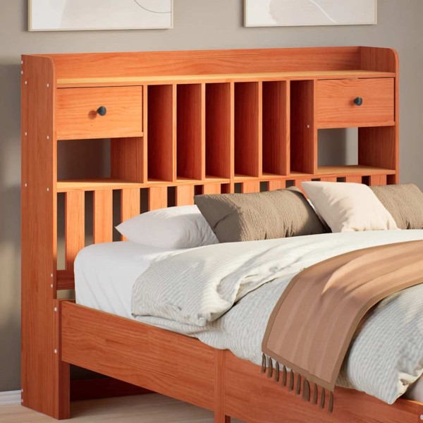 Headboard with storage space, brown, 135cm, pine