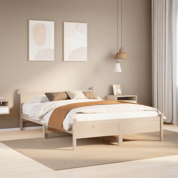 Bed frame without mattress, 160x200cm, solid pine wood