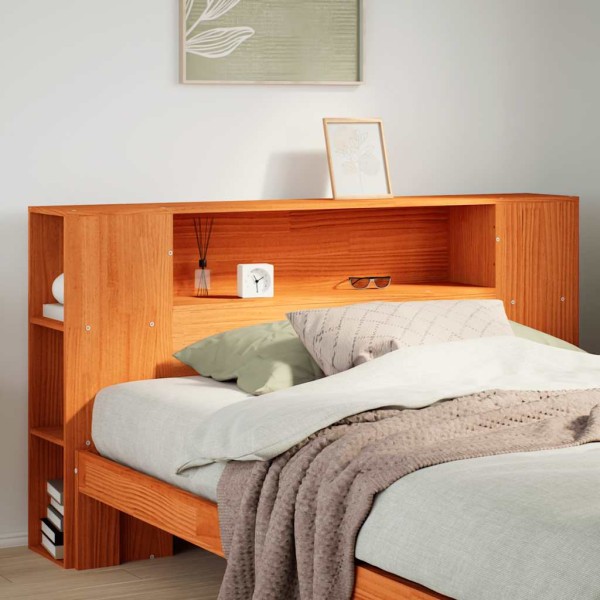 Headboard with storage space, brown, 150cm, pine