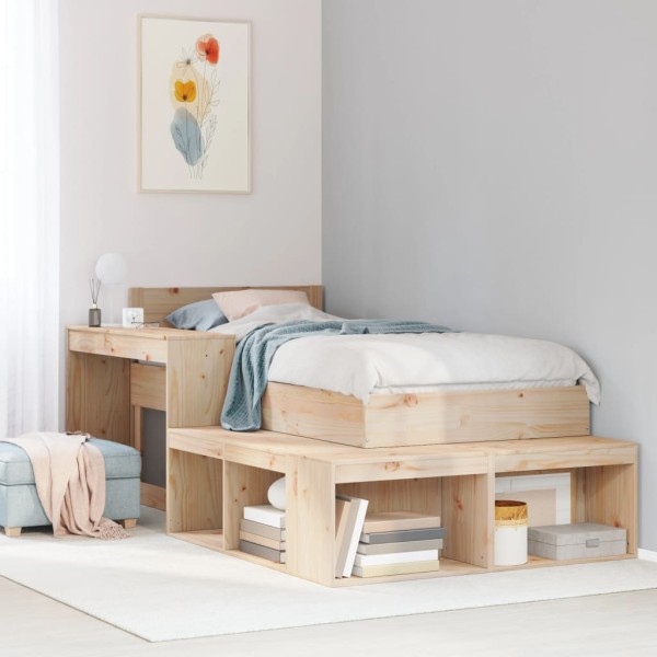 Bedside cabinet with table, 232x122x75cm, solid pine