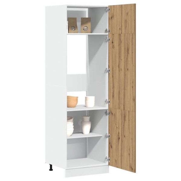 Refrigerator cabinet, "Lyon", artisan oak, 60x57x207cm