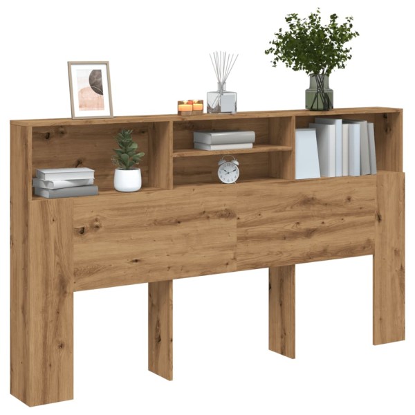Cabinet with headboard, oak color, 180x19x103.5 cm, engineered wood