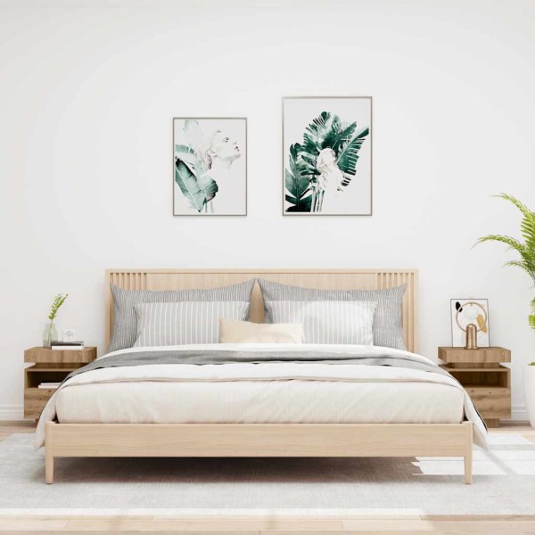 Bedside cabinets with LED, 2 pcs., artisan, 40x39x48.5cm