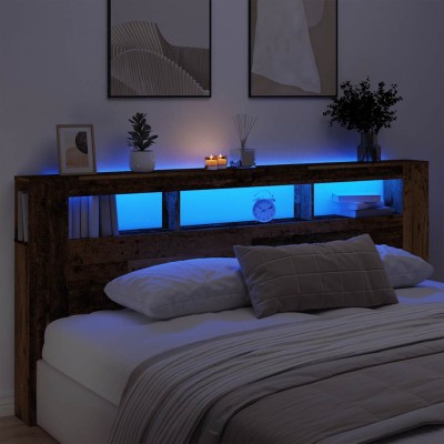 LED headboard, wooden,...