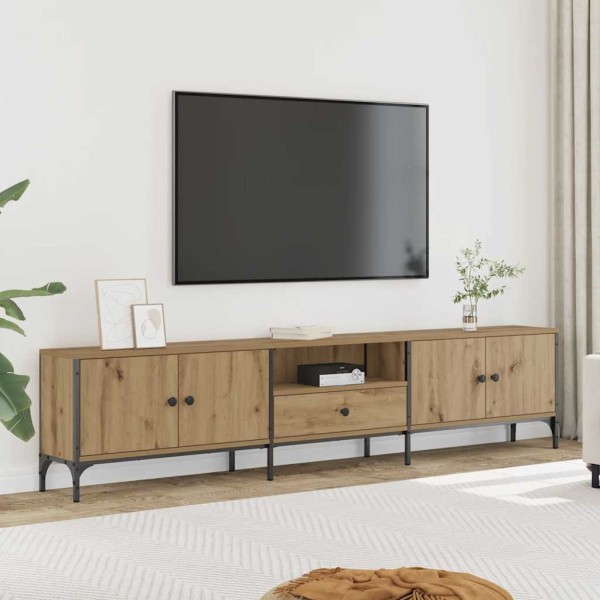 TV cabinet with drawer, artisan, 200x25x44cm, wood