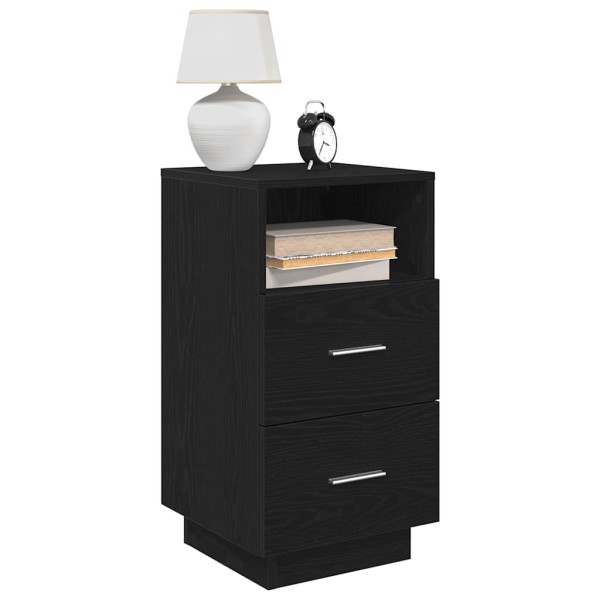 Bedside cabinet with 2 drawers, black, 36x36x68cm
