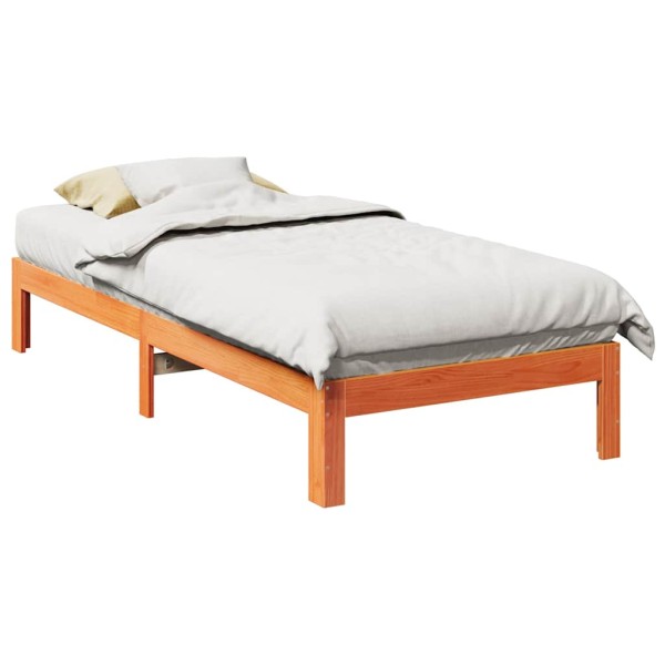 Bed frame without mattress, wax brown, 90x200cm, solid pine