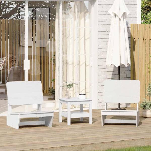 garden chairs 2 pcs White 60x64x70.5 cm solid pine
