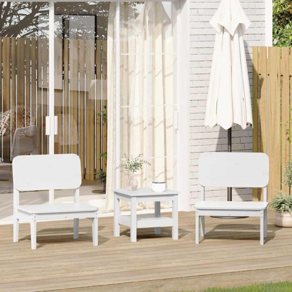 garden chairs 2 pcs White 60x52.5x72 cm solid pine