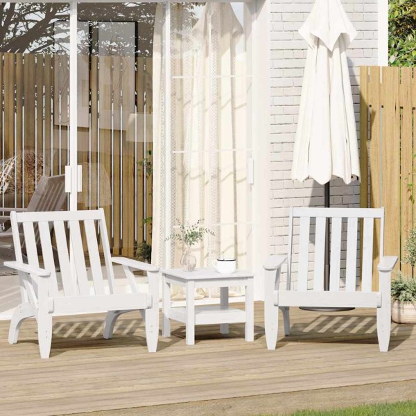 Garden Adirondack chairs 2 pcs White solid pine