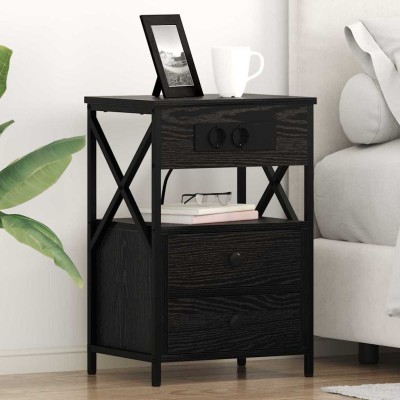 Bedside cabinet 2 pcs Black...