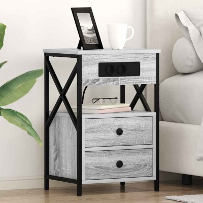 Bedside cabinet 2 pcs Gray...