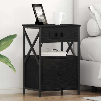 Bedside cabinet 2 pcs Black...