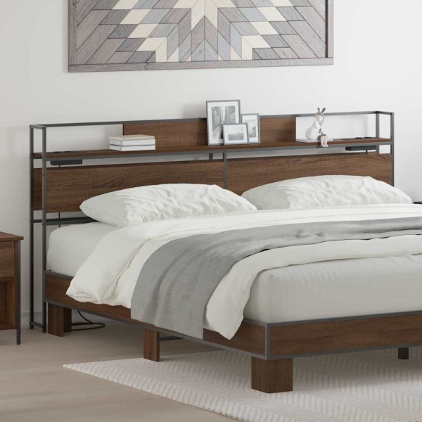 Storage headrest brown oak Treated wood