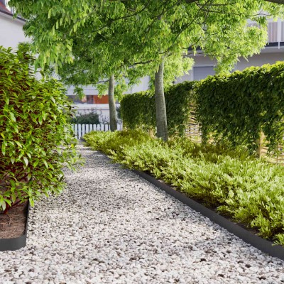 lawn edging 50 pcs Black...