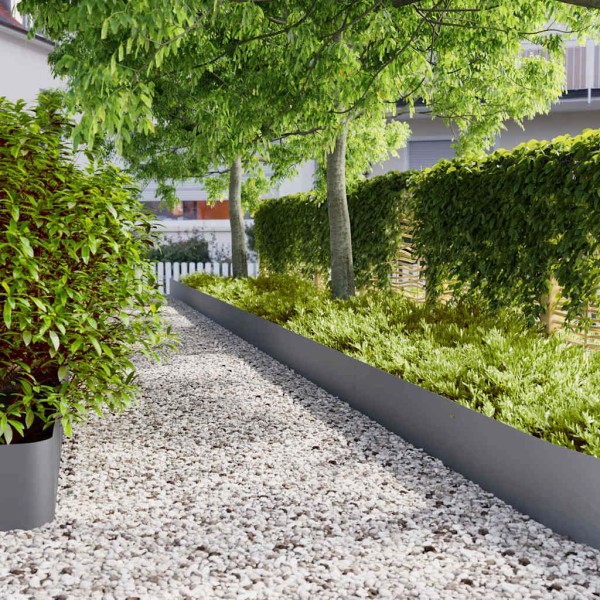 lawn edging 20 pcs Anthracite cold rolled steel