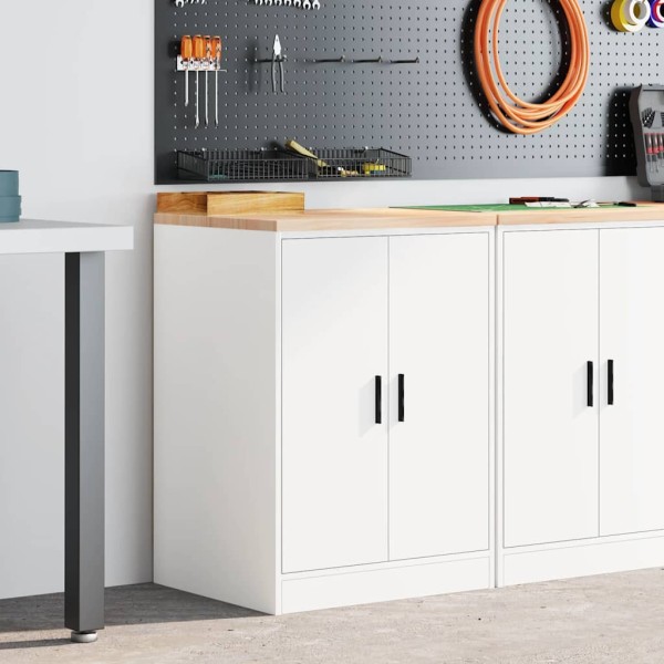 Garage wardrobe, white, 60x51x85 cm, solid pine wood