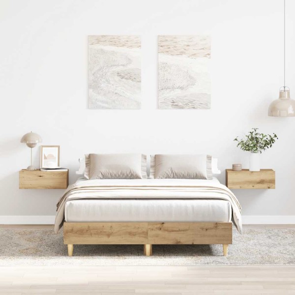 Bed frame without mattress, artisan oak, 140x190 cm