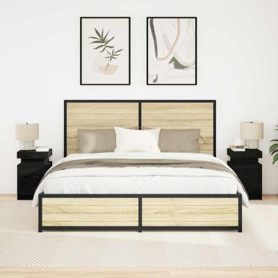 Bedside cabinet 2 pcs Black...