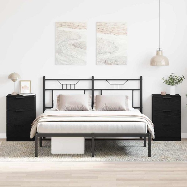 Bedside cabinet 2 pcs Black oak 40 x 65 x 65 cm