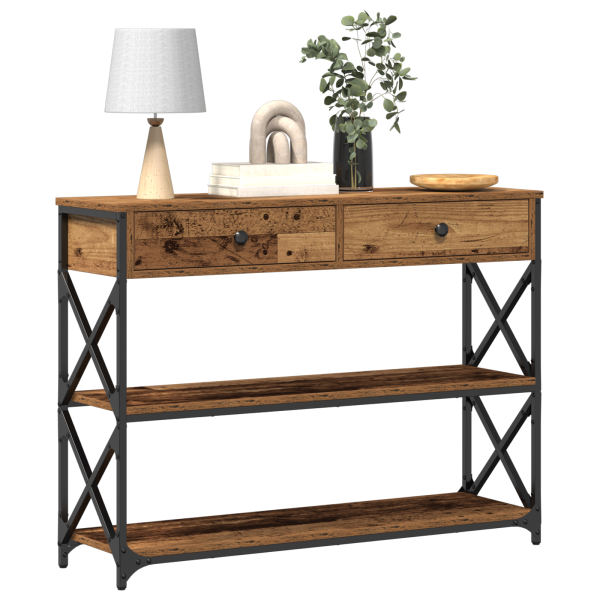 Console table with drawers Old wood 100 x 28 x 75 cm