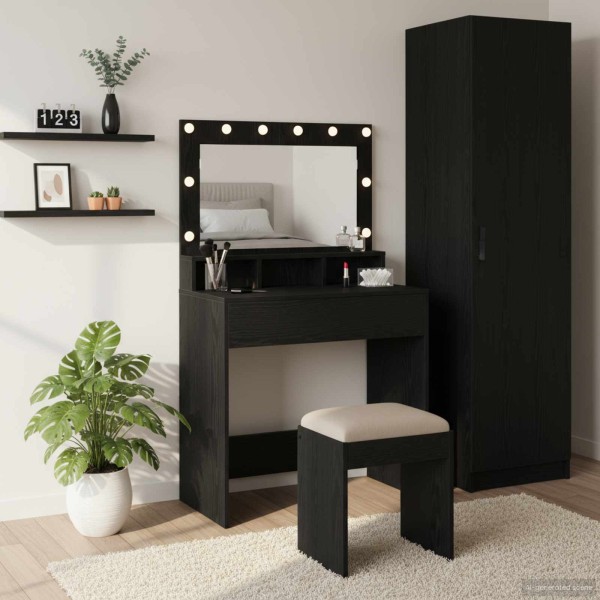Dressing table with shelf Black oak 75.5 x 41 x 135 cm