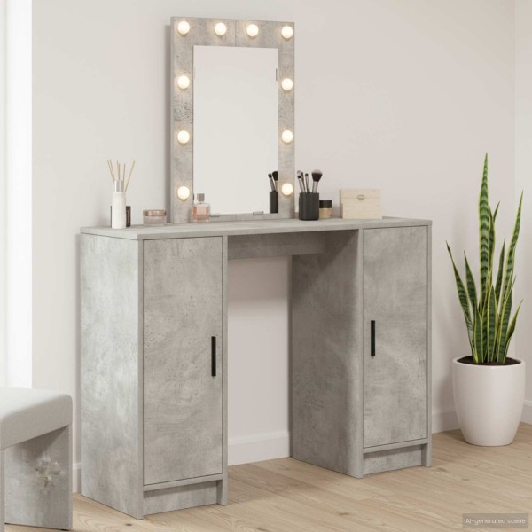 Dressing table with storage Light gray 102 x 33 x 135 cm