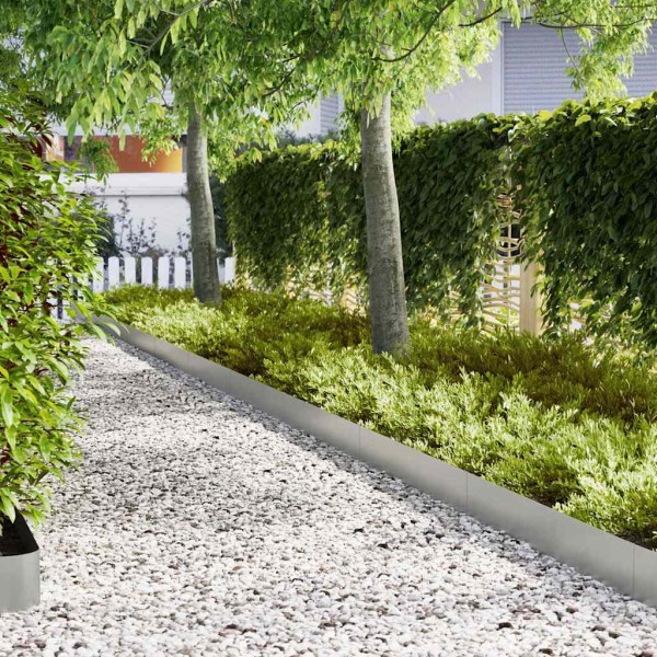 Lawn edge 30 pcs Silver 100 x 0.05 x 20 cm Galvanized steel