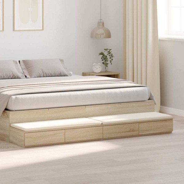 Bedside drawers with drawers Sonoma oak 200 x 36.5 x 16.5 cm
