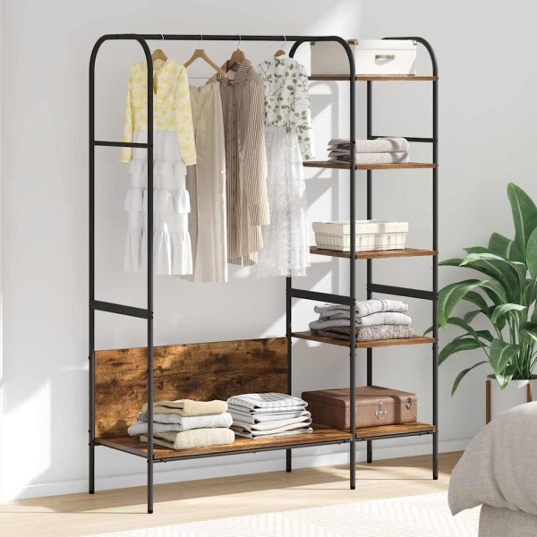 Clothes rack with shelf Brown oak 120 x 44 x 160 cm